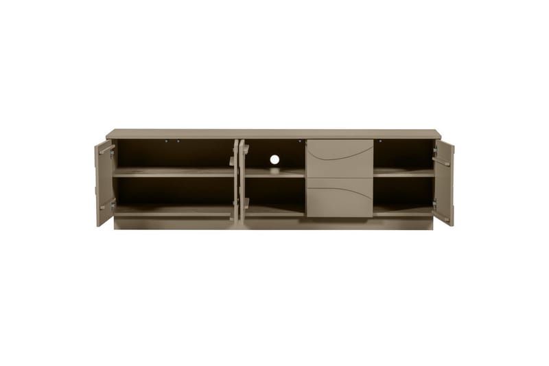 Teo Fritstående Tv-bord 180 cm med Opbevaring i Malet Træ - Beige - Møbler - TV borde & mediemøbler - TV-borde