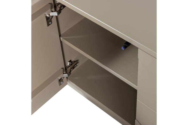 Teo Fritstående Tv-bord 180 cm med Opbevaring i Malet Træ - Beige - Møbler - TV borde & mediemøbler - TV-borde
