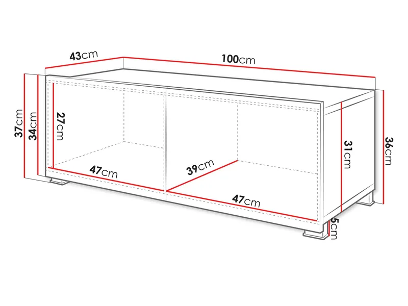 Tessan TV-bænk 100 cm - brun - Møbler - TV borde & mediemøbler - TV-borde