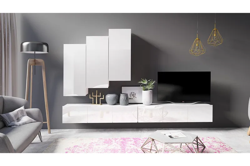 Tessan TV-møbelsæt - Hvid - Møbler - TV borde & mediemøbler - Tv-møbelsæt