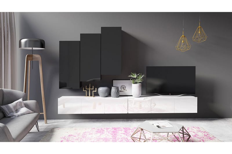 Tessan TV-møbelsæt - Sort / Hvid - Møbler - TV borde & mediemøbler - Tv-møbelsæt