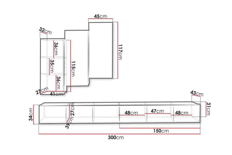 Tessan TV-møbelsæt - Sort - Møbler - TV borde & mediemøbler - Tv-møbelsæt