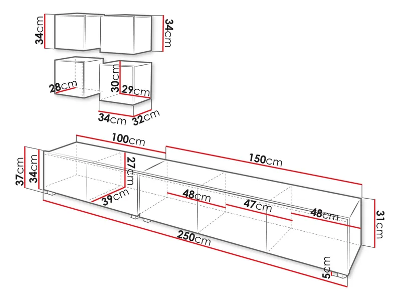 Tessan TV-vægenhed - brun - Møbler - TV borde & mediemøbler - Tv-møbelsæt