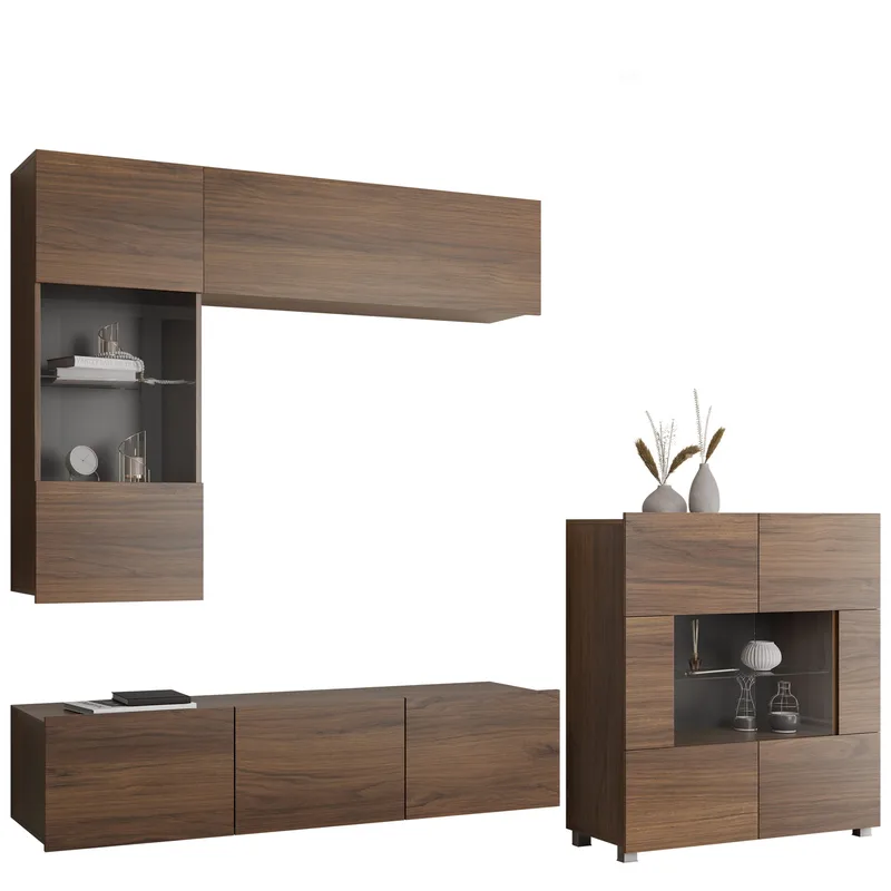 Tessan TV-vægenhed, brun