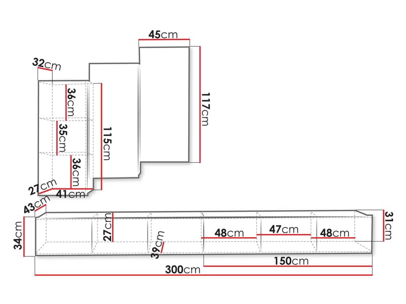 Tessan TV-vægenhed - brun - Møbler - TV borde & mediemøbler - Tv-møbelsæt