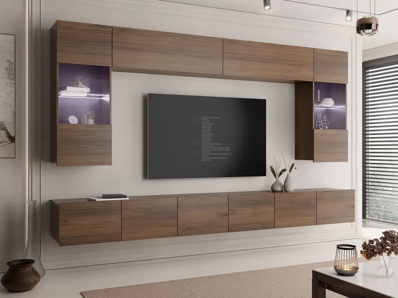 Tessan TV-vægenhed med LED-belysning - blå - Møbler - TV borde & mediemøbler - Tv-møbelsæt