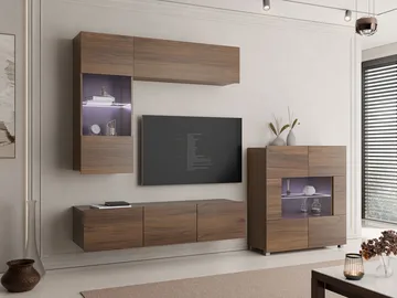 Tessan TV-vægenhed med LED-belysning - blå - Møbler - TV borde & mediemøbler - Tv-møbelsæt