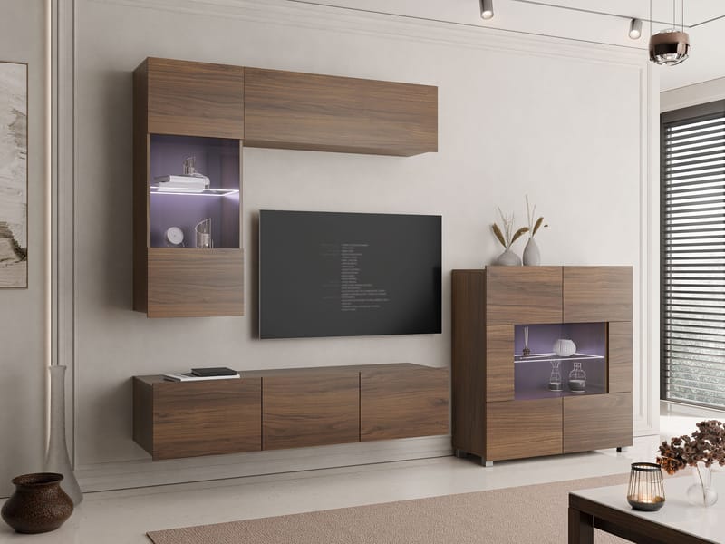 Tessan TV-vægenhed med LED-belysning - blå - Møbler - TV borde & mediemøbler - Tv-møbelsæt