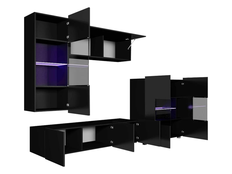 Tessan TV-vægenhed med LED-belysning - brun - Møbler - TV borde & mediemøbler - Tv-møbelsæt