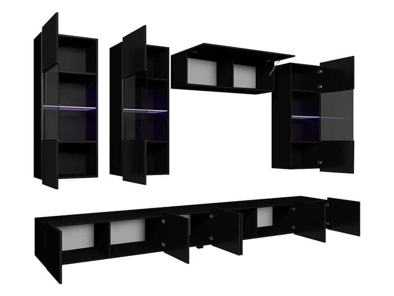 Tessan TV-vægenhed med LED-belysning - brun - Møbler - TV borde & mediemøbler - Tv-møbelsæt