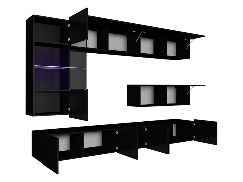 Tessan TV-vægenhed med LED-belysning - brun - Møbler - TV borde & mediemøbler - Tv-møbelsæt