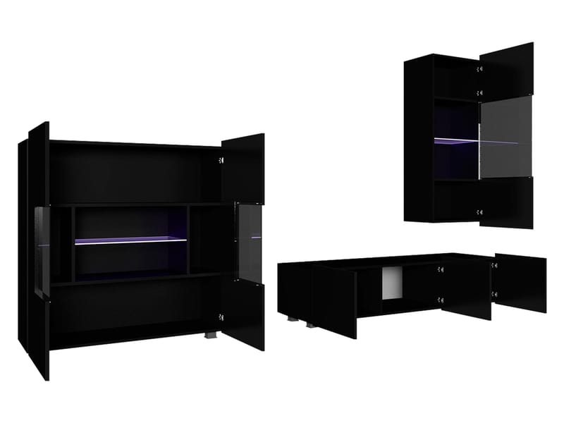 Tessan TV-vægenhed med LED-belysning - brun - Møbler - TV borde & mediemøbler - Tv-møbelsæt