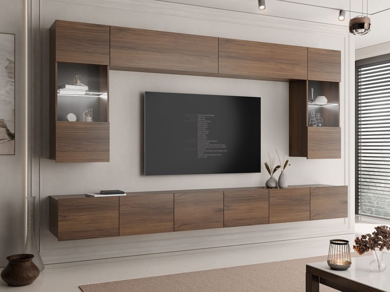 Tessan TV-vægenhed med LED-belysning - hvid - Møbler - TV borde & mediemøbler - Tv-møbelsæt