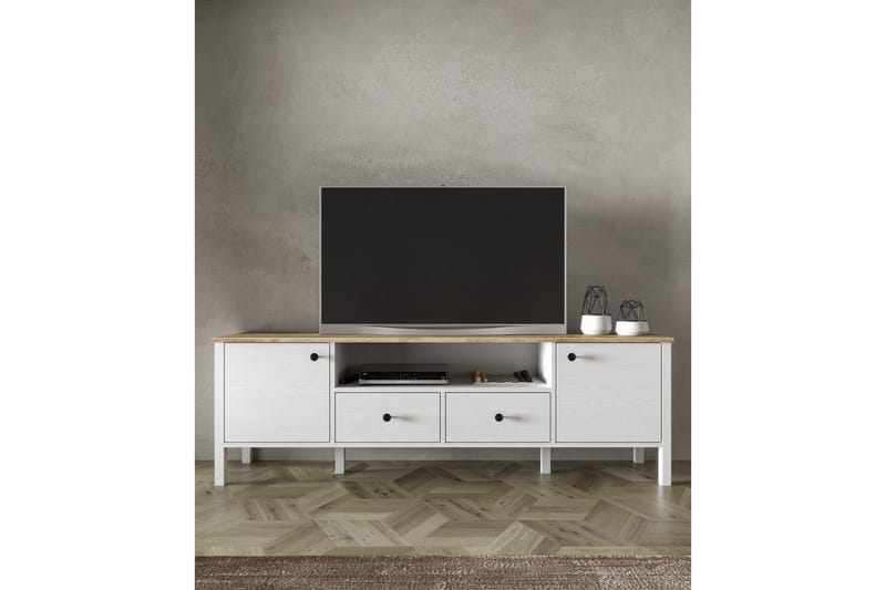 Thynor TV-bænk 180 cm - Hvid - Møbler - TV borde & mediemøbler - TV-borde