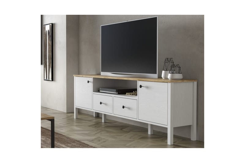 Thynor TV-bænk 180 cm - Hvid - Møbler - TV borde & mediemøbler - TV-borde