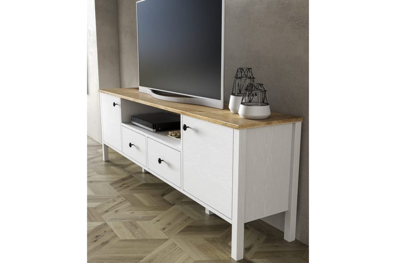 Thynor TV-bænk 180 cm - Hvid - Møbler - TV borde & mediemøbler - TV-borde