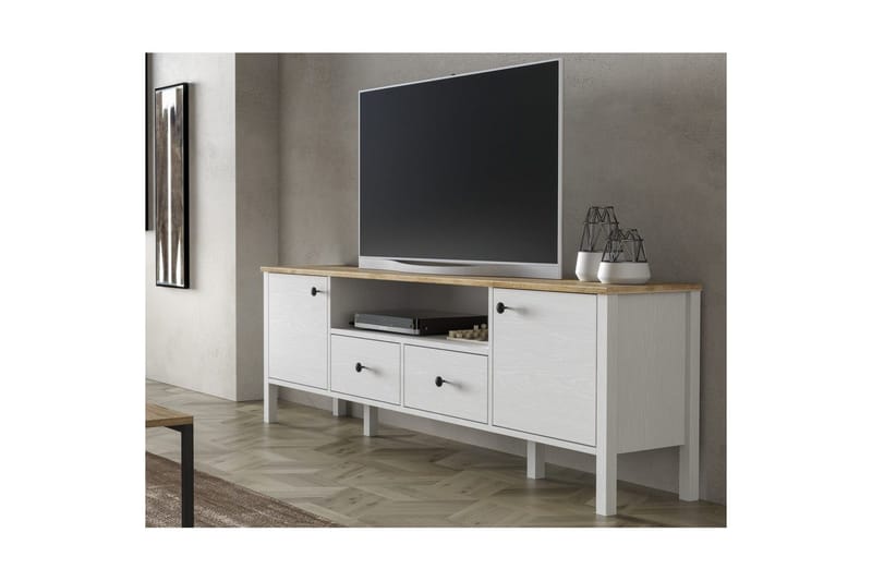 Thynor TV-bænk 180 cm - Hvid - Møbler - TV borde & mediemøbler - TV-borde