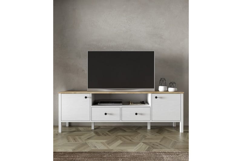 Thynor TV-bænk 180 cm - Hvid - Møbler - TV borde & mediemøbler - TV-borde