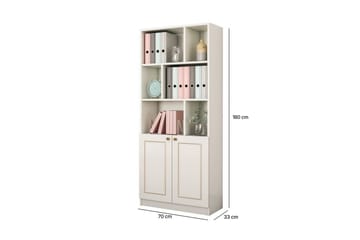 Thyrel Bogreol 70 cm i Malet Træ - Hvid - Opbevaring - Hylder & Reoler - Bogreol