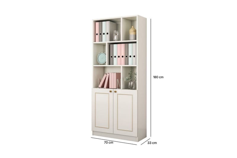 Thyrel Bogreol 70 cm i Malet Træ - Hvid - Opbevaring - Hylder & Reoler - Bogreol