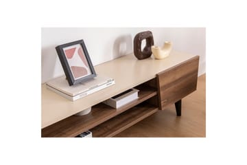 Torin TV-bænk 180 cm - Valnød/Beige - Møbler - TV borde & mediemøbler - TV-borde