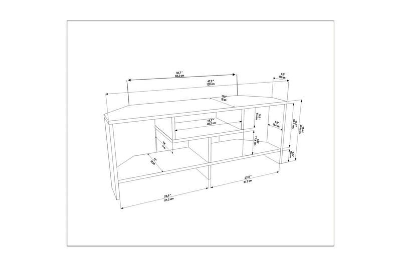 Torlin TV-bænk 120 cm - Hvid - Møbler - TV borde & mediemøbler - TV-borde