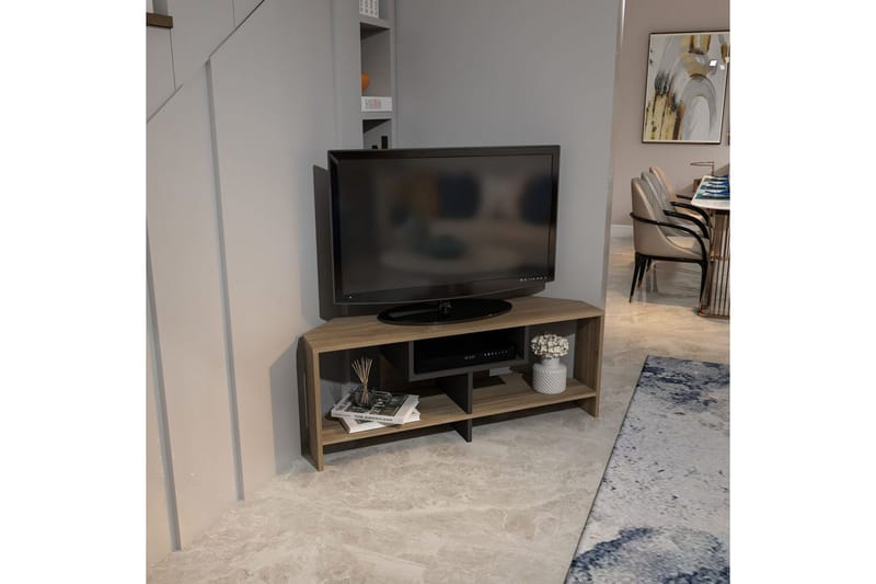 Torlin TV-bænk 120 cm - Valnød/Hvid - Møbler - TV borde & mediemøbler - TV-borde