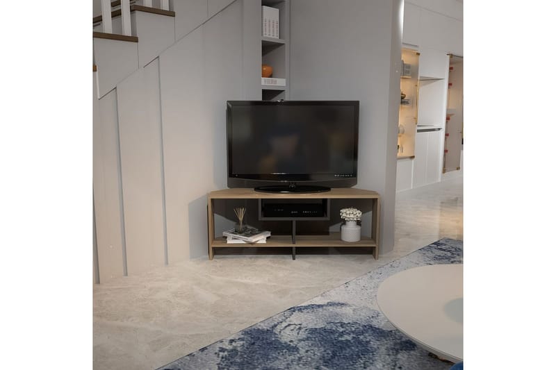 Torlin TV-bænk 120 cm - Valnød/Hvid - Møbler - TV borde & mediemøbler - TV-borde