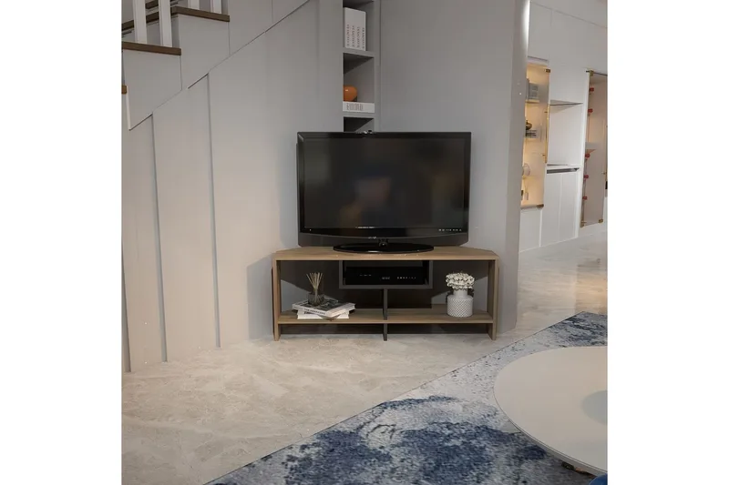 Torlin TV-bænk 120 cm - Valnød/Hvid - Møbler - TV borde & mediemøbler - TV-borde