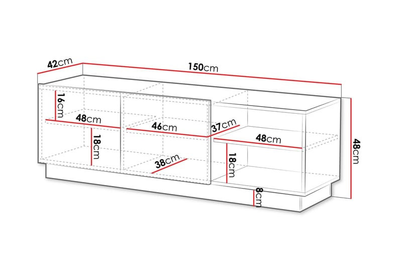 Torvalen Tv-bänk 150 cm - Hvid - Møbler - TV borde & mediemøbler - TV-borde