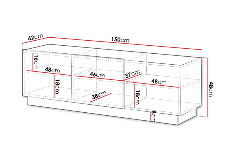 Torvalen Tv-bänk 150 cm - Sort - Møbler - TV borde & mediemøbler - TV-borde