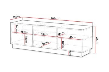 Torvalen Tv-bänk 150 cm - Sort - Møbler - TV borde & mediemøbler - TV-borde