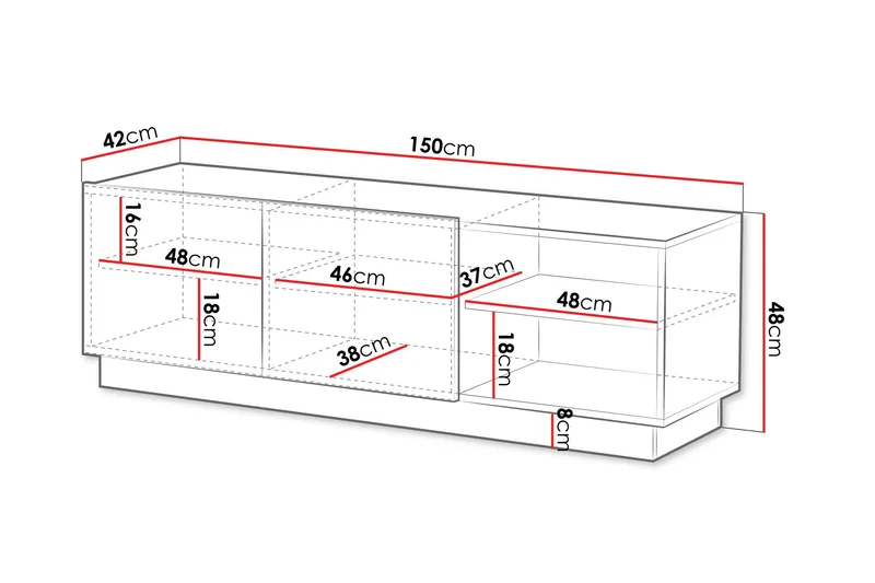 Torvalen Tv-bänk 150 cm - Sort - Møbler - TV borde & mediemøbler - TV-borde