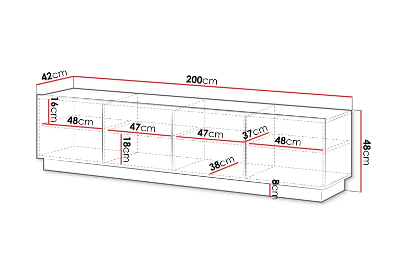 Torvalen Tv-bänk 200 cm - Hvid - Møbler - TV borde & mediemøbler - TV-borde