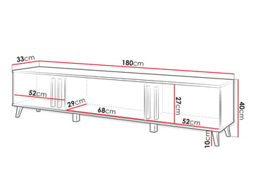 Torvos TV-bænk 180 cm - Brun/Sort - Møbler - TV borde & mediemøbler - TV-borde