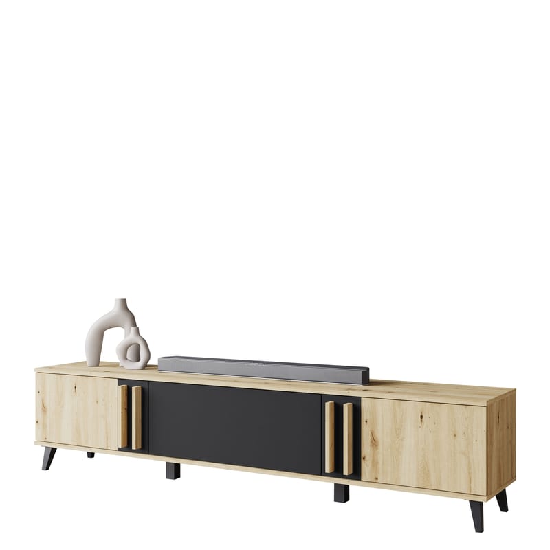 Torvos TV-bænk 180 cm, Brun/Sort