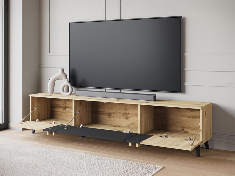 Torvos TV-bænk 180 cm - Sort - Møbler - TV borde & mediemøbler - TV-borde