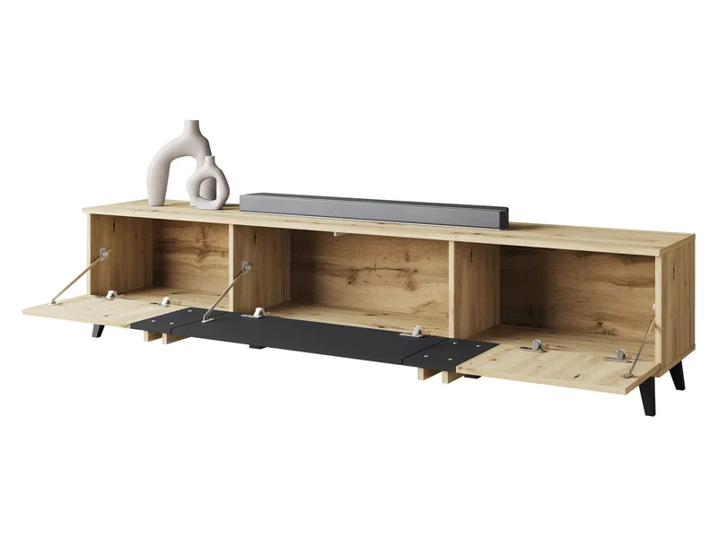 Torvos TV-bænk 180 cm - Sort - Møbler - TV borde & mediemøbler - TV-borde