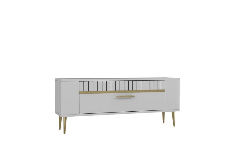 Tovren TV-bænk 120 cm - Hvid/Guld - Møbler - TV borde & mediemøbler - TV-borde