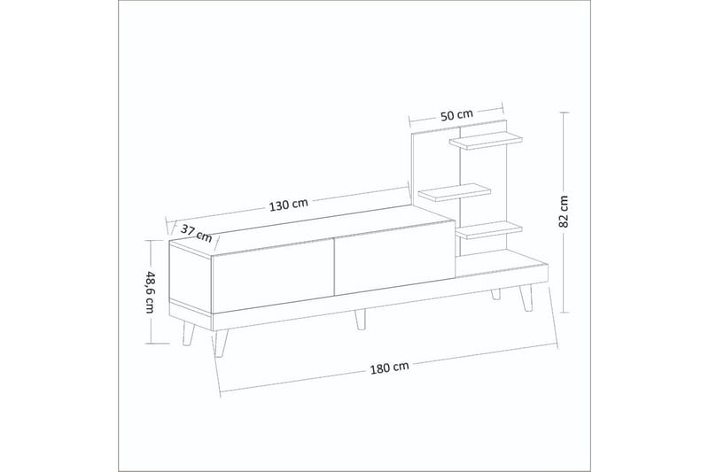 Travorn TV-bænk 180 cm - Antracit/Travertin - Møbler - TV borde & mediemøbler - TV-borde