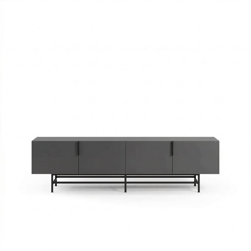 Truvia TV-bænk 200x55x35 cm - Antracit/Sort - Møbler - TV borde & mediemøbler - TV-borde