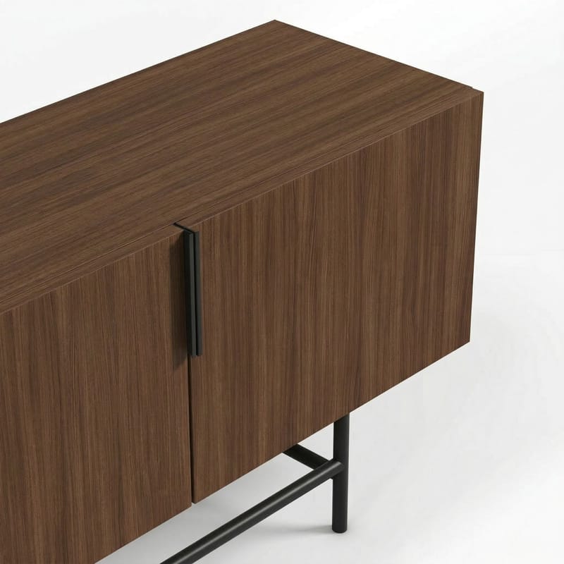 Truvia TV-bænk 200x55x35 cm - Valnød og sort - Møbler - TV borde & mediemøbler - TV-borde