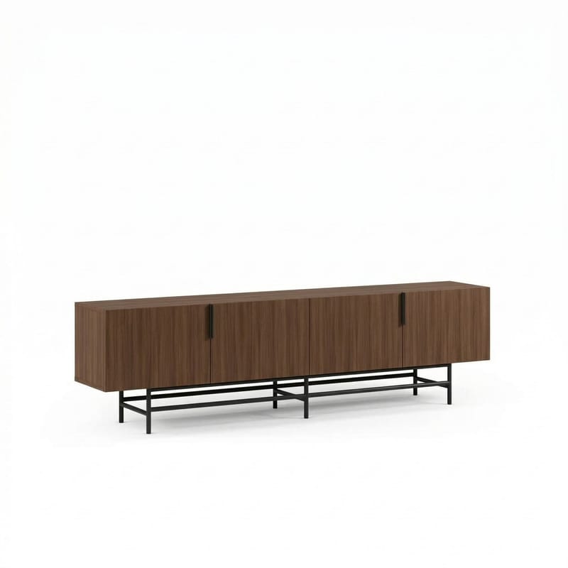 Truvia TV-bænk 200x55x35 cm - Valnød og sort - Møbler - TV borde & mediemøbler - TV-borde