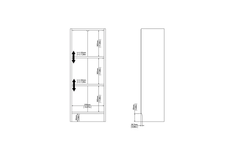 Trysil Reol 107 cm - Hvid - Opbevaring - Hylder & Reoler - Bogreol