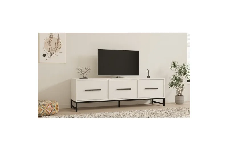 Tukums TV-bænk 160 cm, Hvid