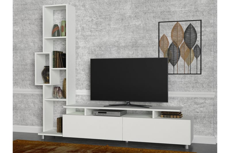 Tulima tv-bord - Hvid - Tv-møbelsæt