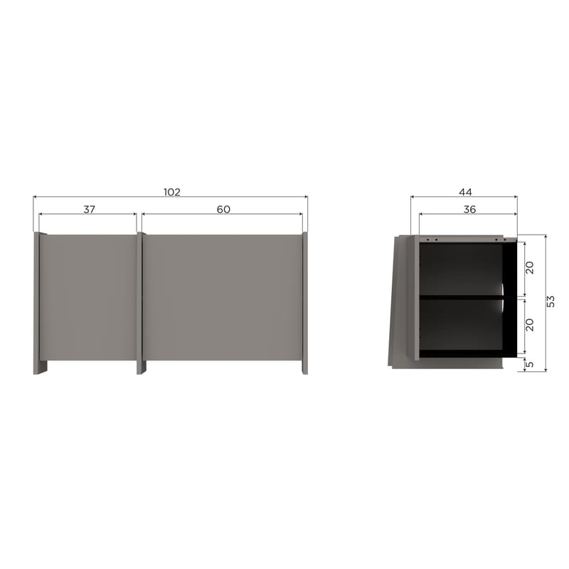 TV-bænk Brock 102 cm - Varmgrå - Møbler - TV borde & mediemøbler - TV-borde