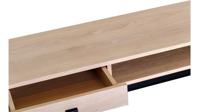 TV-bænk Eiknor 120 cm - Hvidpigmenteret eg / brunlakeret egefiner - Møbler - TV borde & mediemøbler - TV-borde