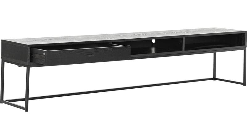 TV-bænk Eiknor 180 cm, Sort ask
