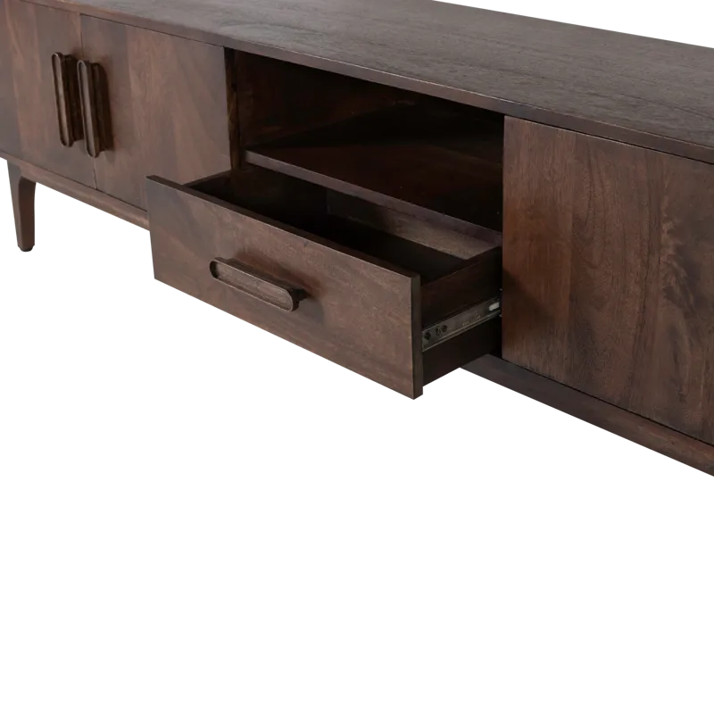 TV-bænk Liya 200 cm - Mørkebrun - Møbler - TV borde & mediemøbler - TV-skab